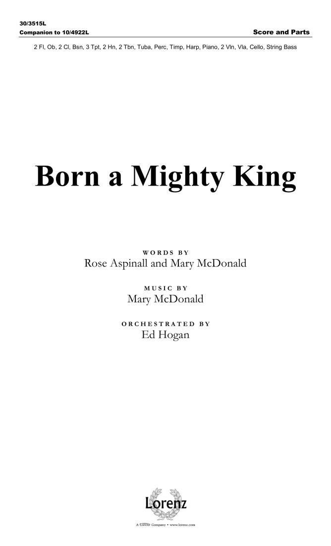 Born a Mighty King - Aspinall/McDonald/Hogan - Orchestral Score and Parts