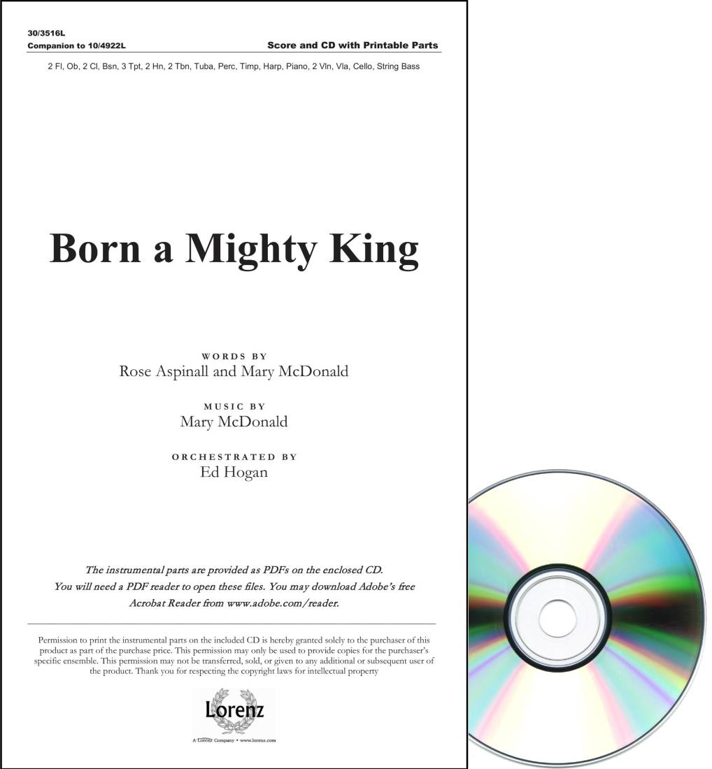 Born a Mighty King - Aspinall/McDonald/Hogan - Orchestral Score and CD-ROM