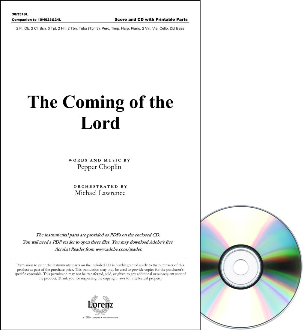 The Coming of the Lord - Choplin/Lawrence - Orchestral Score and CD-ROM