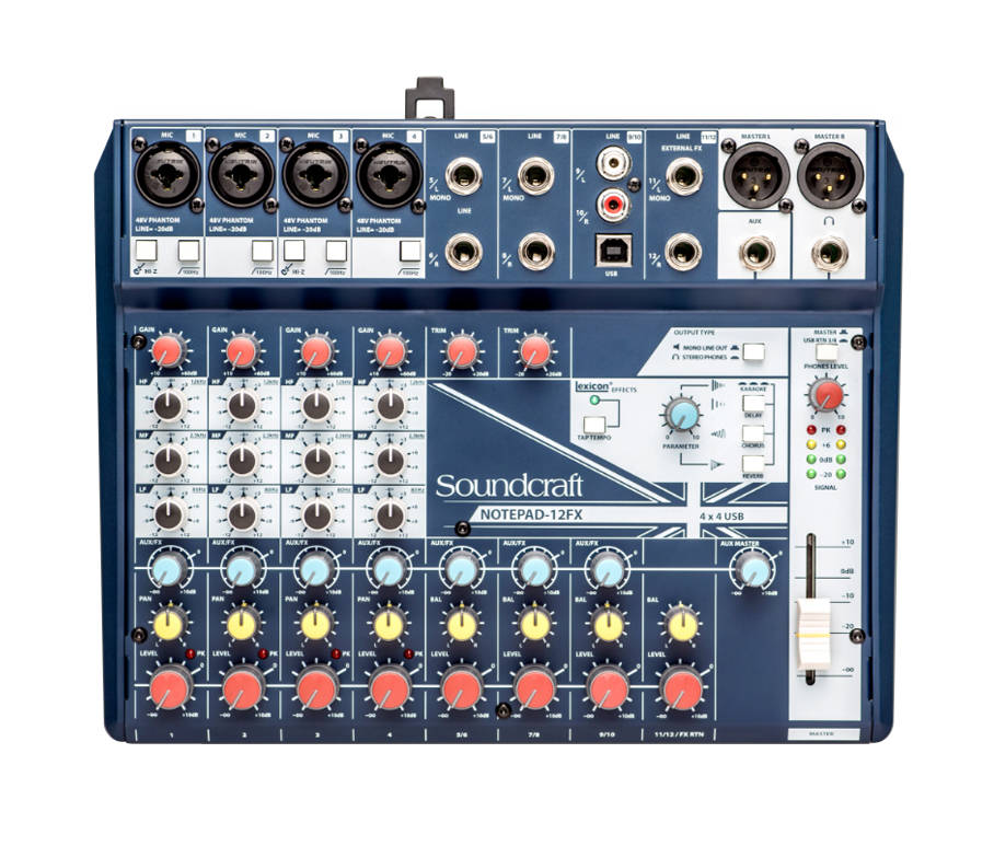 Notepad-12FX Small-Format Analog Mixer with USB I/O and Lexicon Effects