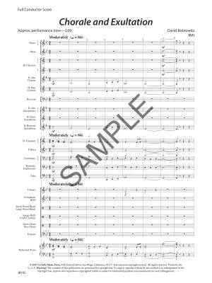 Chorale and Exultation - Bobrowitz - Concert Band - Gr. 2.5