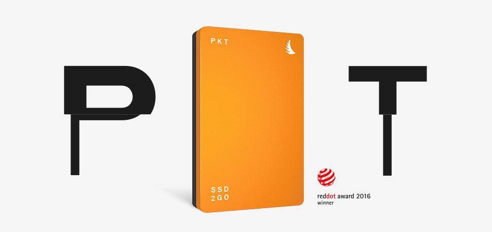 SSD2go PKT SSD Drive, 256GB - Orange