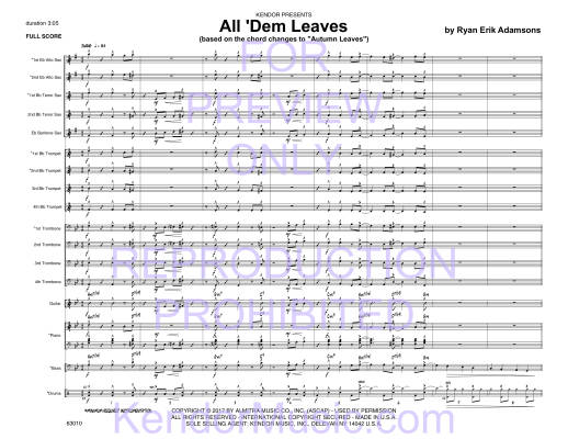 All \'Dem Leaves - Adamsons - Jazz Ensemble - Gr. Very Easy