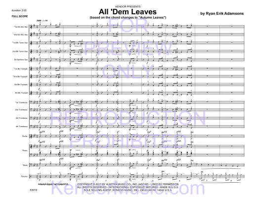 All \'Dem Leaves - Adamsons - Jazz Ensemble - Gr. Very Easy