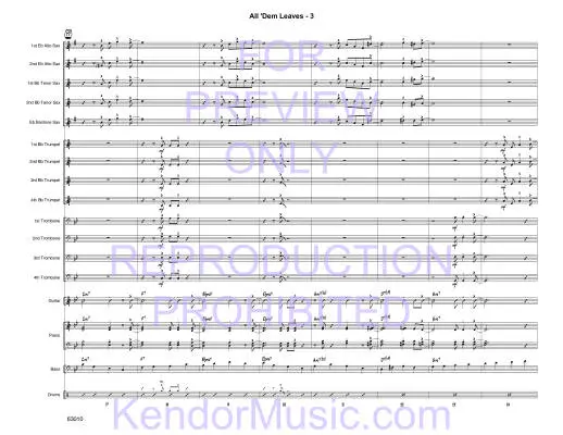 All \'Dem Leaves - Adamsons - Jazz Ensemble - Gr. Very Easy
