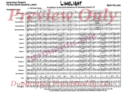 Limelight - Mulligan - Jazz Ensemble - Gr. Medium-Advanced