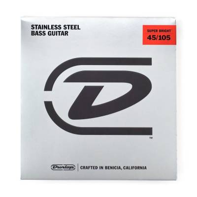 Electric Bass Guitar Strings - Super Bright Stainless - Medium - 4-String Set