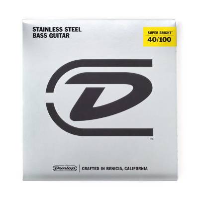 Electric Bass Guitar Strings - Super Bright Stainless - Light - 4-String Set