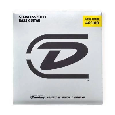 Dunlop - Electric Bass Guitar Strings - Super Bright Stainless - Light - 4-String Set