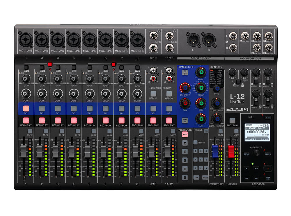 LiveTrak L-12 12-Channel Digital Mixer / Recorder w/FX - USB