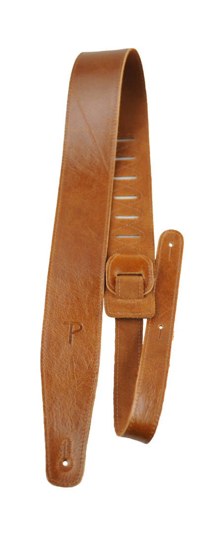 Perri's Leathers Ltd 2.5'' Top Grain Italian Leather Guitar Strap - Tan