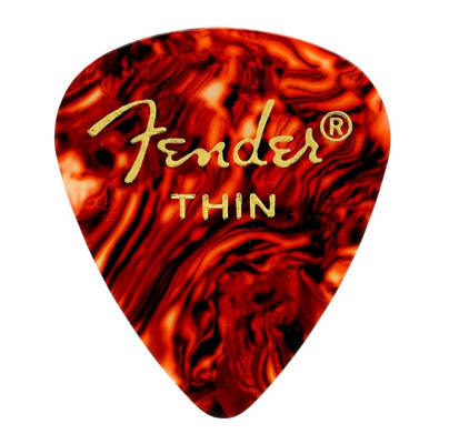 Fender - 351 Shape Celluloid Picks 12-Pack - Tortoiseshell - Thin