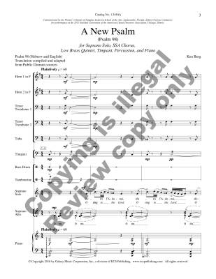A New Psalm (Psalm 98) - Berg - Instrumental Accompaniment Parts