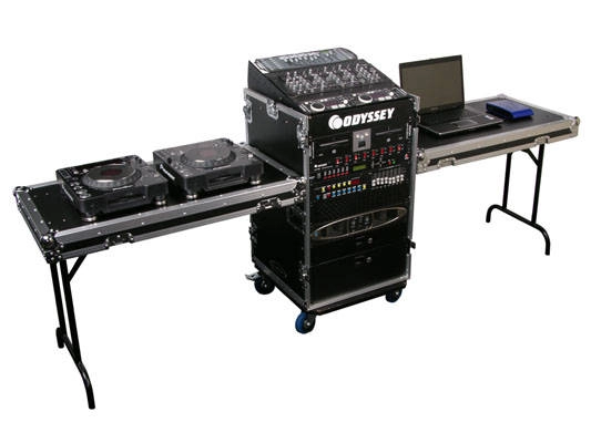 Deluxe Combo Rack and Side Tables w/12U Top & 14U Bottom