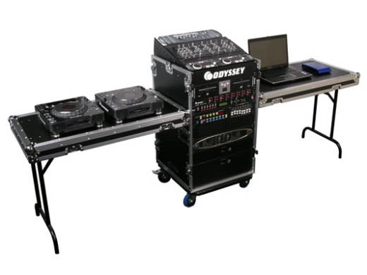 Deluxe Combo Rack and Side Tables w/12U Top & 14U Bottom