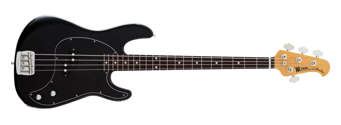Cutlass Bass Guitar with Rosewood Neck, Black Pickguard - Black