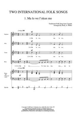Two International Folk Songs - Miller - SATB