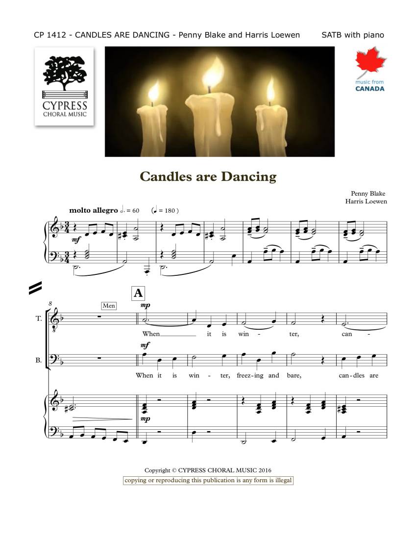 Candles are Dancing - Blake/Loewen - SATB