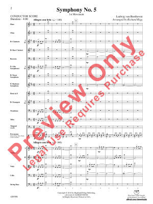 Symphony No. 5  (1st Movement) - Beethoven/Rigg - Full Orchestra - Gr. 2.5