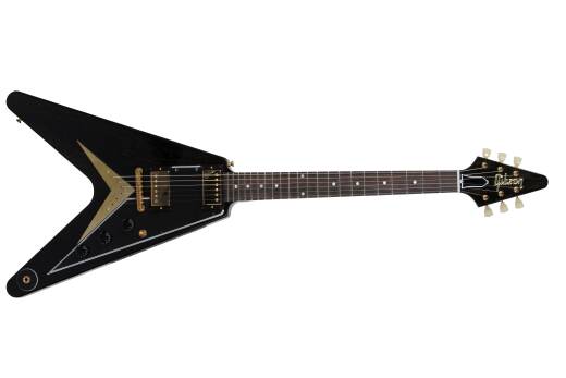 Gibson Custom Shop Flying V Mahogany TV Ltd - Black W/Gold Hardware