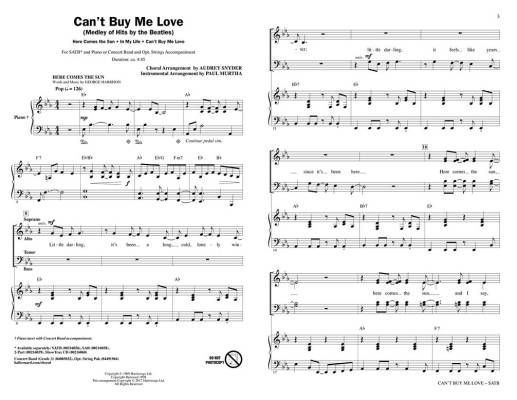 Can\'t Buy Me Love (Medley of Hits by the Beatles) - Snyder/Murtha - SATB