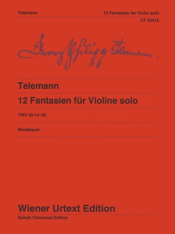 12 Fantasies for Violin, TWV 40:14-25 - Telemann - Violin - Book