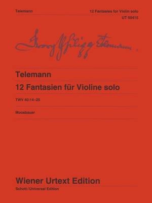 Wiener Urtext Edition - 12 Fantasies for Violin, TWV 40:14-25 - Telemann - Violin - Book