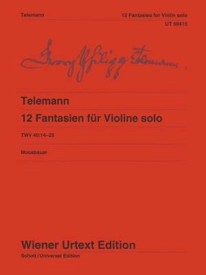 12 Fantasies for Violin, TWV 40:14-25 - Telemann - Violin - Book