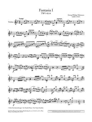 12 Fantasies for Violin, TWV 40:14-25 - Telemann - Violin - Book