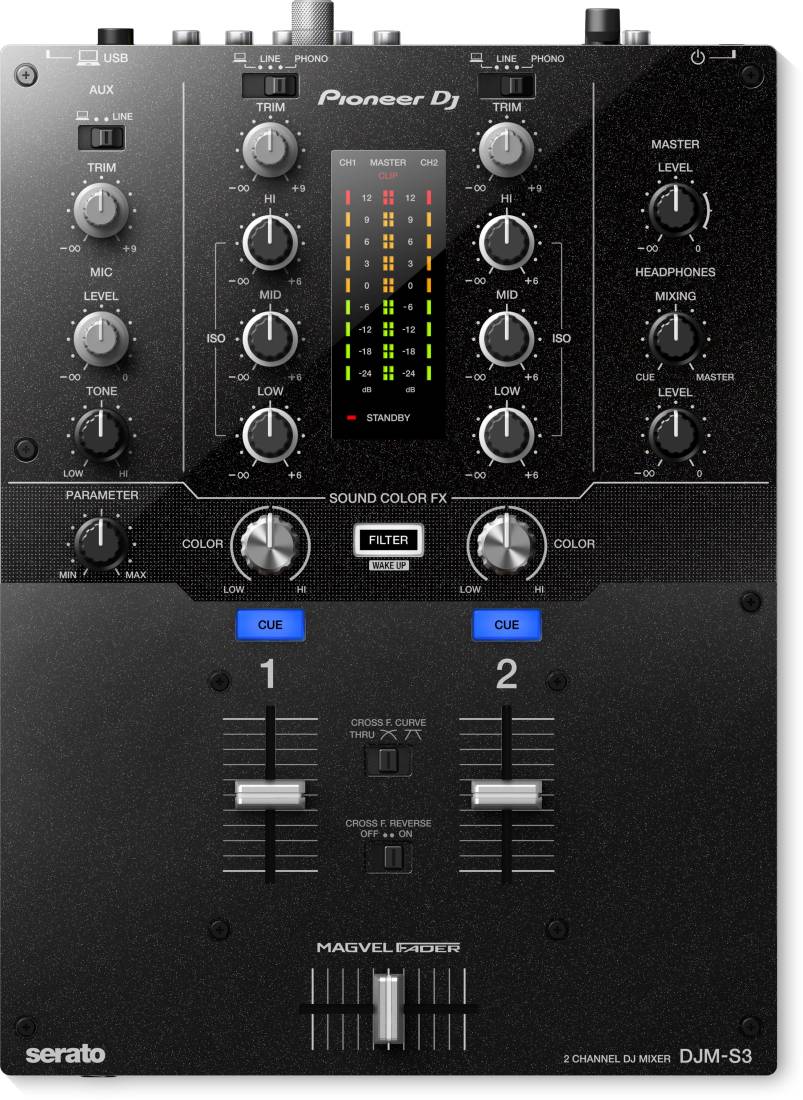 DJM-S3 2-Channel Compact DJ Mixer for Serato DJ