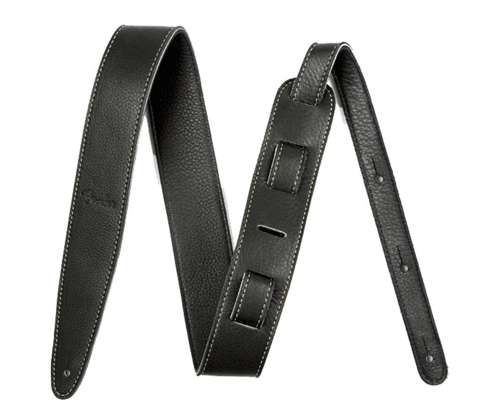 2-inch Artisan-Crafted Leather Guitar Strap - Black