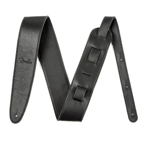 2.5-inch Artisan-Crafted Leather Guitar Strap - Black