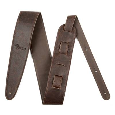 2.5-inch Artisan-Crafted Leather Guitar Strap - Brown
