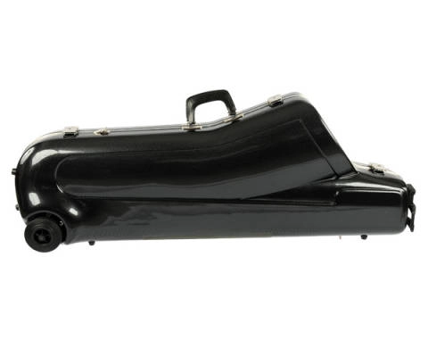 Baritone Sax ABS Plastic Shaped Case, Carbon Design w/Wheels