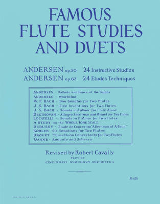 Southern Music Company - Famous Flute Studies and Duets (The Big Blue Book) - Cavally - Flute - Book