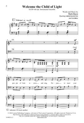 Welcome the Child of Light - Hayes - SATB