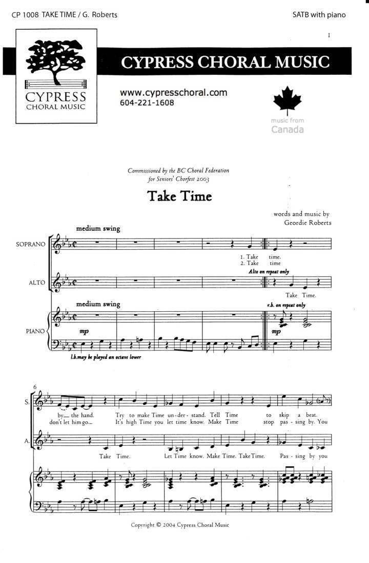 Take Time - Roberts - SATB