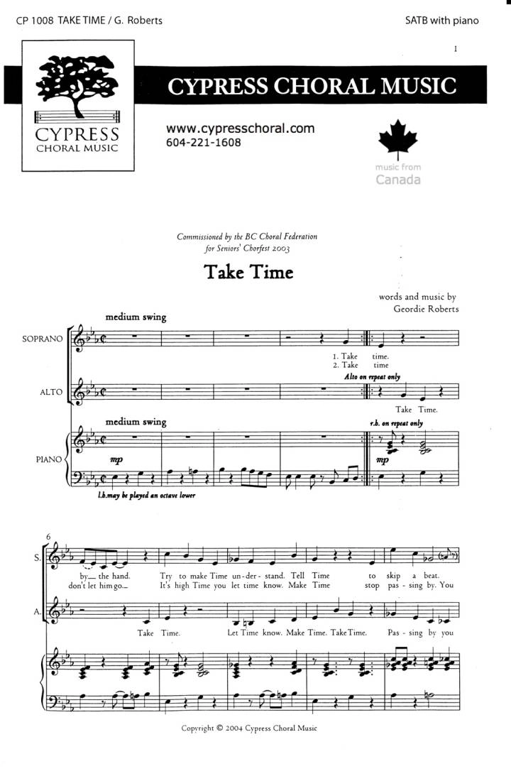 Take Time - Roberts - SATB