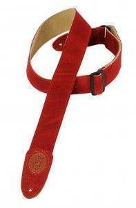 L&M Suede Leather Guitar Strap - Red