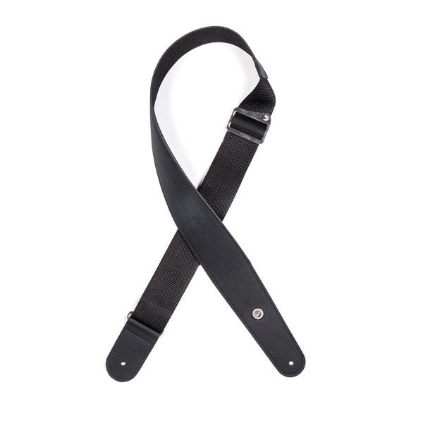 2.5\'\' Hybrid Leather Guitar Strap - Black