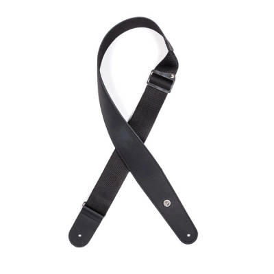 DAddario - 2.5 Hybrid Leather Guitar Strap - Black