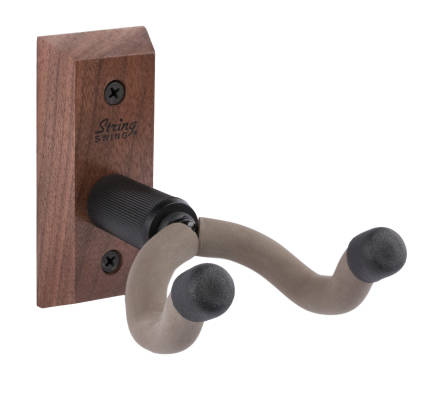 String Swing - Wall Mount Guitar Hanger for Acoustics and Electrics - Black Walnut