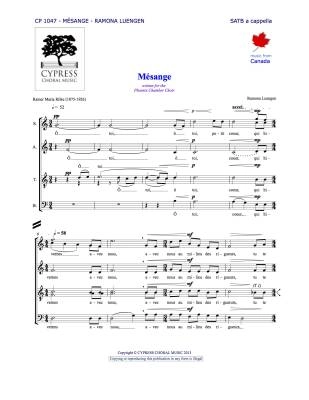 Cypress Choral Music - Mesange - Rilke/Luengen - SATB
