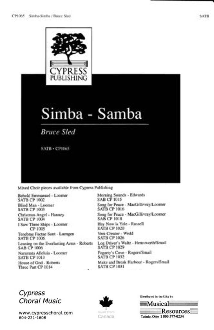 Simba Samba - Sled - SATB