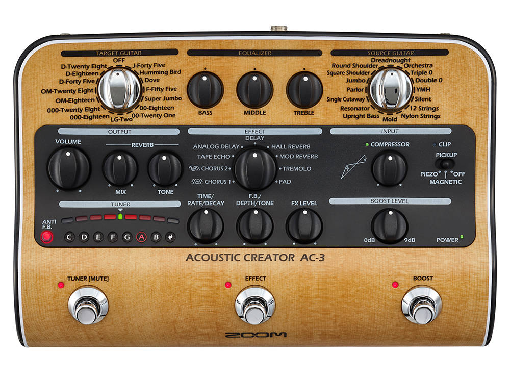 Zoom AC-3 Acoustic Creator Guitar DI/Effects Pedal | Long & McQuade