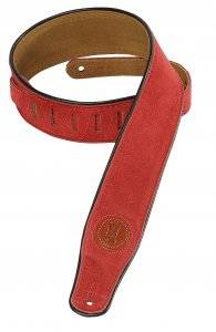 Long & McQuade Suede Leather Guitar Strap - Red