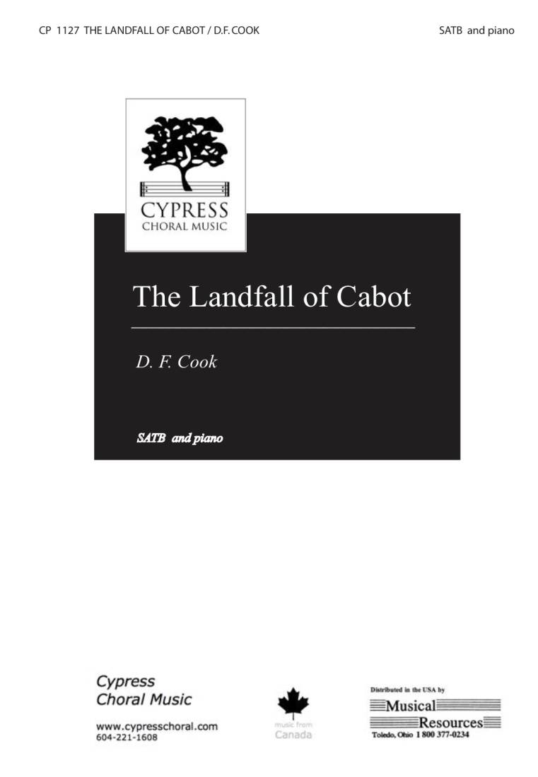 The Landfall of Cabot - Cook - SATB