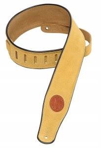 Long & McQuade Suede Leather Guitar Strap - Tan
