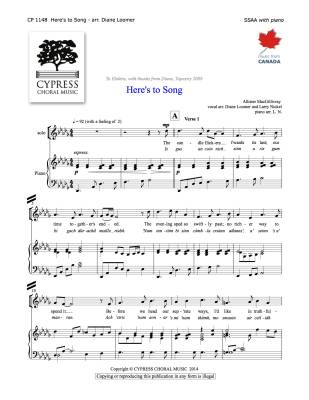 Cypress Choral Music - Heres to Song - MacGillivray/Loomer/Nickel - SSAA