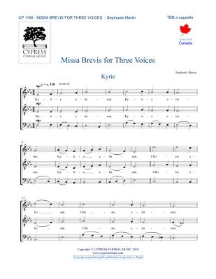 Missa Brevis for Three Voices - Martin - TBB